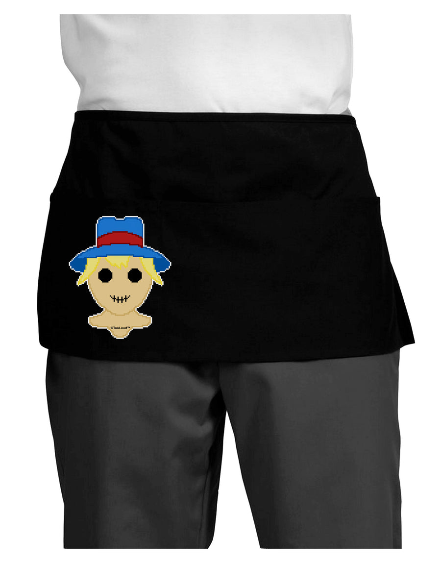 Cute Pixel Scarecrow Dark Adult Mini Waist Apron, Server Apron-Mini Waist Apron-TooLoud-Black-One-Size-Davson Sales