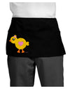 Cute Chick with Bow - Crayon Style Drawing Dark Adult Mini Waist Apron, Server Apron by TooLoud-Mini Waist Apron-TooLoud-Black-One-Size-Davson Sales