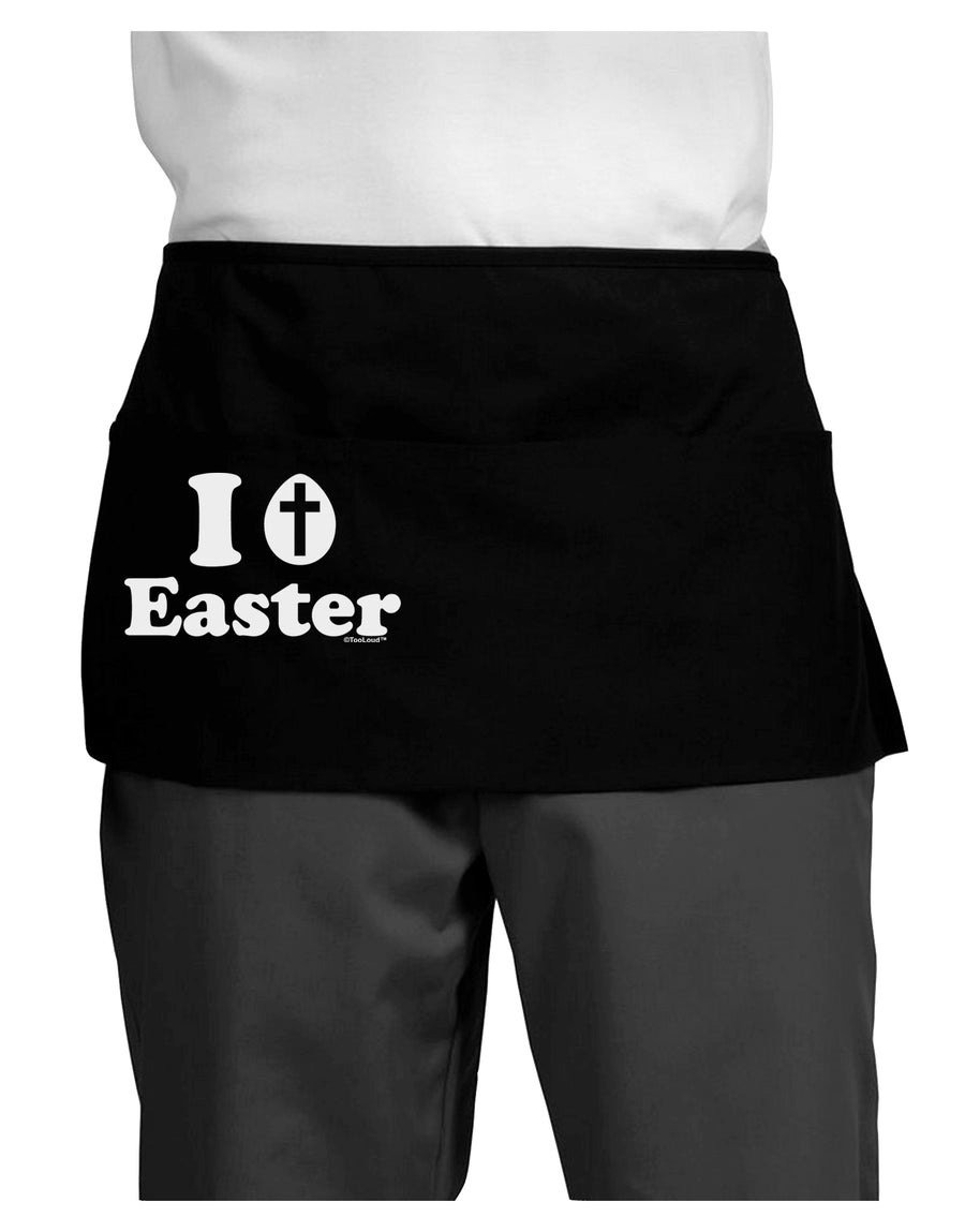 I Egg Cross Easter Design Dark Adult Mini Waist Apron, Server Apron by TooLoud