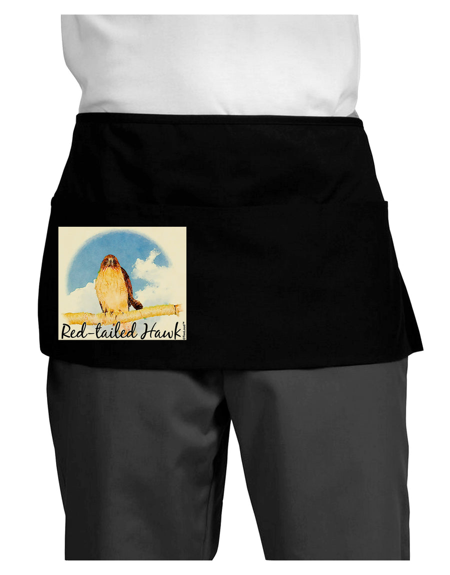 Red-tailed Hawk Text Dark Adult Mini Waist Apron, Server Apron-Mini Waist Apron-TooLoud-Black-One-Size-Davson Sales