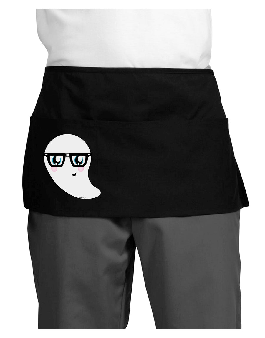 Cute Nerd Ghost Halloween Dark Adult Mini Waist Apron, Server Apron-Mini Waist Apron-TooLoud-Black-One-Size-Davson Sales