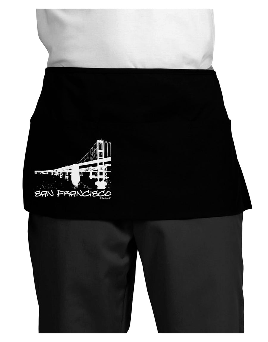 Bay Bridge Cutout Design - San Francisco Dark Adult Mini Waist Apron, Server Apron by TooLoud-Mini Waist Apron-TooLoud-Black-One-Size-Davson Sales