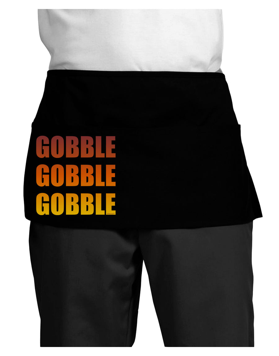 Gobble Gobble Gobble - Thanksgiving Dark Adult Mini Waist Apron, Server Apron-Mini Waist Apron-TooLoud-Black-One-Size-Davson Sales