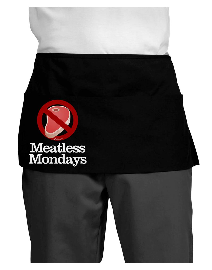 Meatless Mondays Dark Adult Mini Waist Apron, Server Apron by TooLoud-Mini Waist Apron-TooLoud-Black-One-Size-Davson Sales