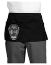 TooLoud Version 9 Black and White Day of the Dead Calavera Dark Adult Mini Waist Apron, Server Apron-Mini Waist Apron-TooLoud-Black-One-Size-Davson Sales