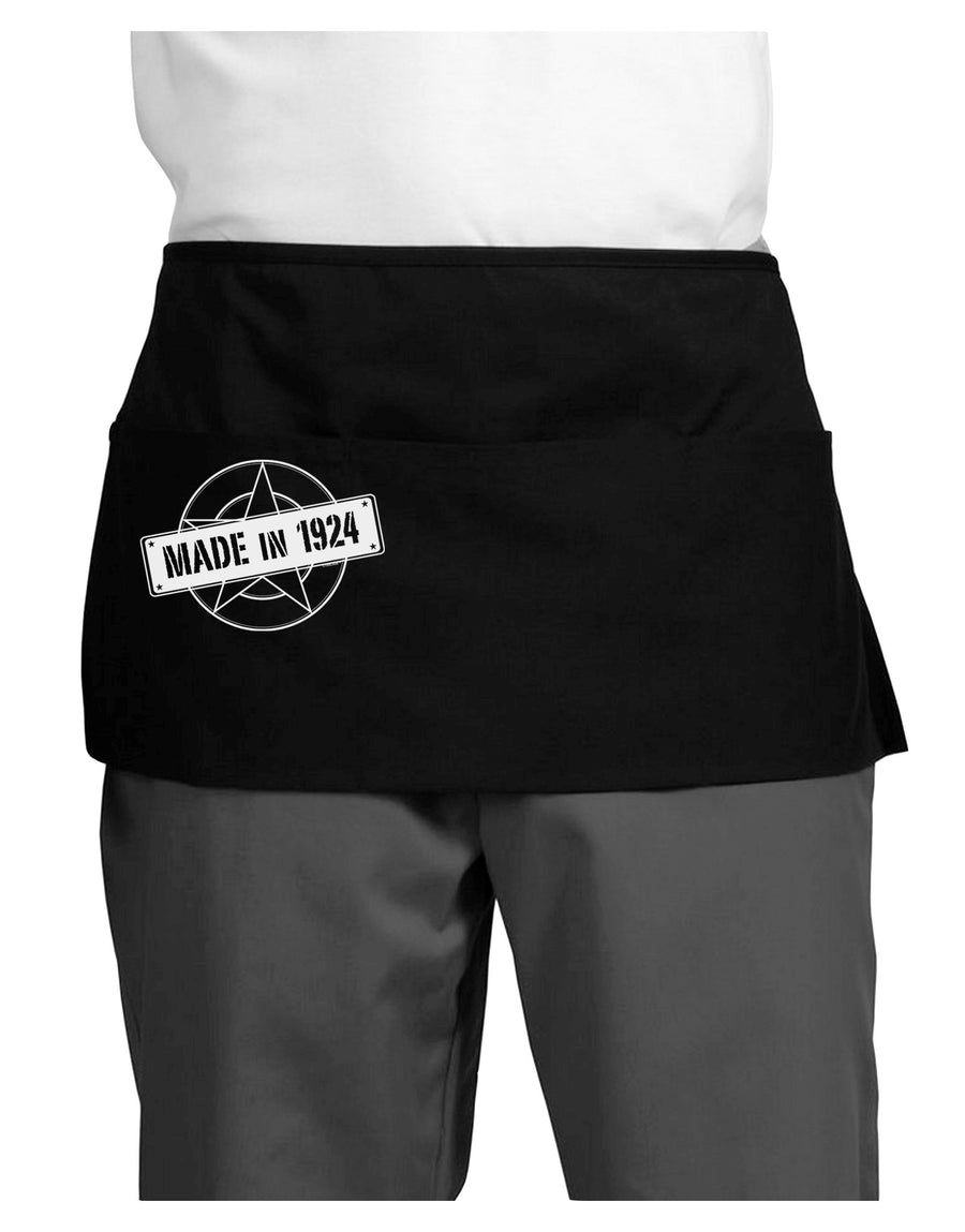 Made In Birth Year 1924 Dark Adult Mini Waist Apron, Server Apron-Mini Waist Apron-TooLoud-Black-One-Size-Davson Sales