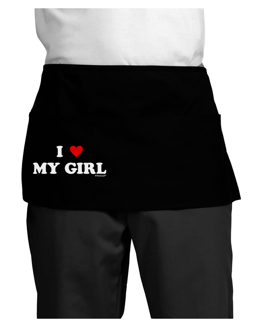 I Heart My Girl - Matching Couples Design Dark Adult Mini Waist Apron, Server Apron by TooLoud-Mini Waist Apron-TooLoud-Black-One-Size-Davson Sales