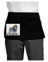 Lion Watercolor B Text Dark Adult Mini Waist Apron, Server Apron-Mini Waist Apron-TooLoud-Black-One-Size-Davson Sales