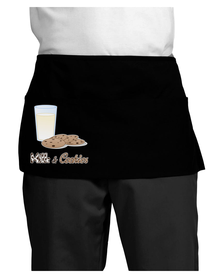 Milk and Cookies Design Text Dark Adult Mini Waist Apron, Server Apron-Mini Waist Apron-TooLoud-Black-One-Size-Davson Sales