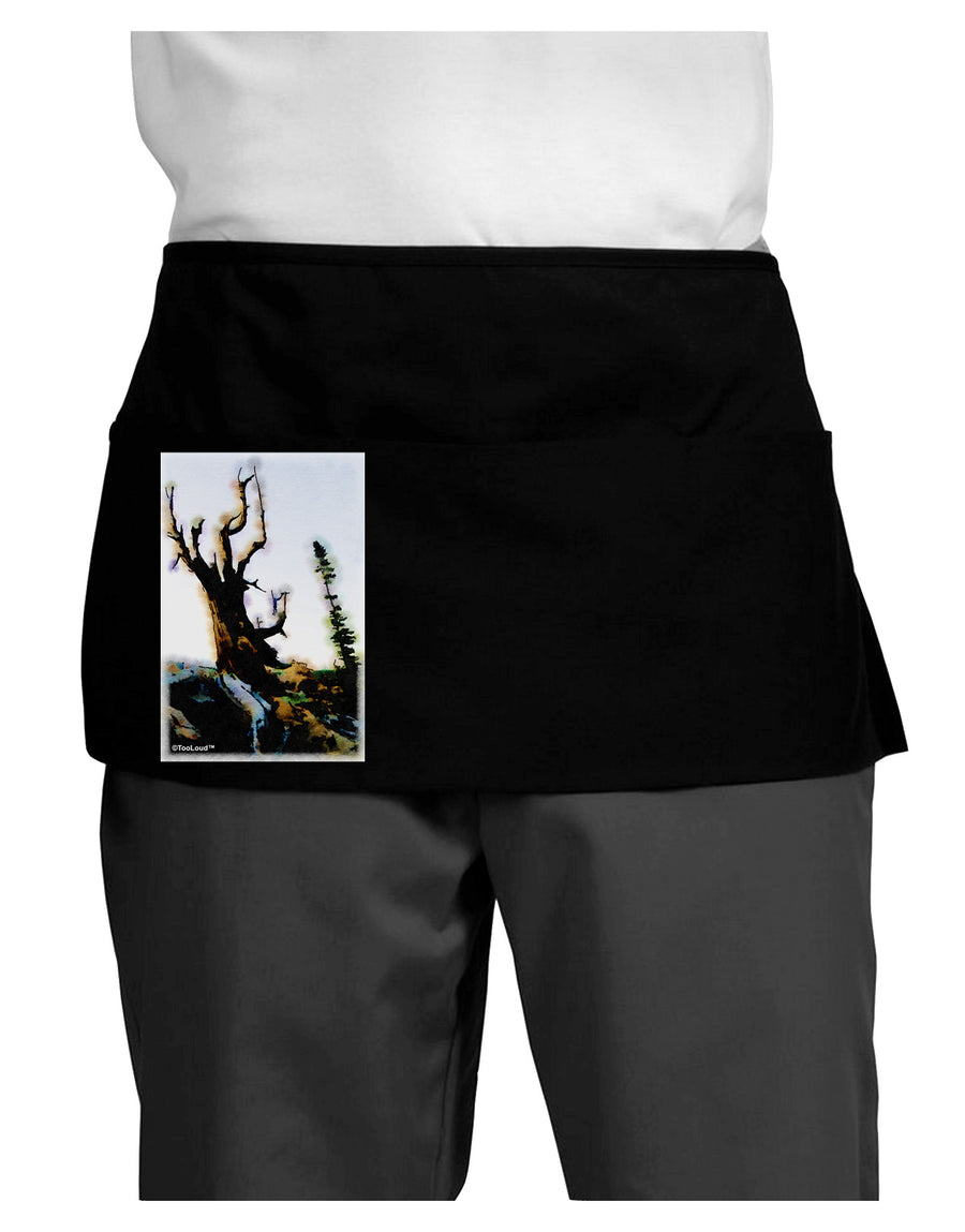 CO Mountain Scenery Watercolor Dark Adult Mini Waist Apron, Server Apron-Mini Waist Apron-TooLoud-Black-One-Size-Davson Sales