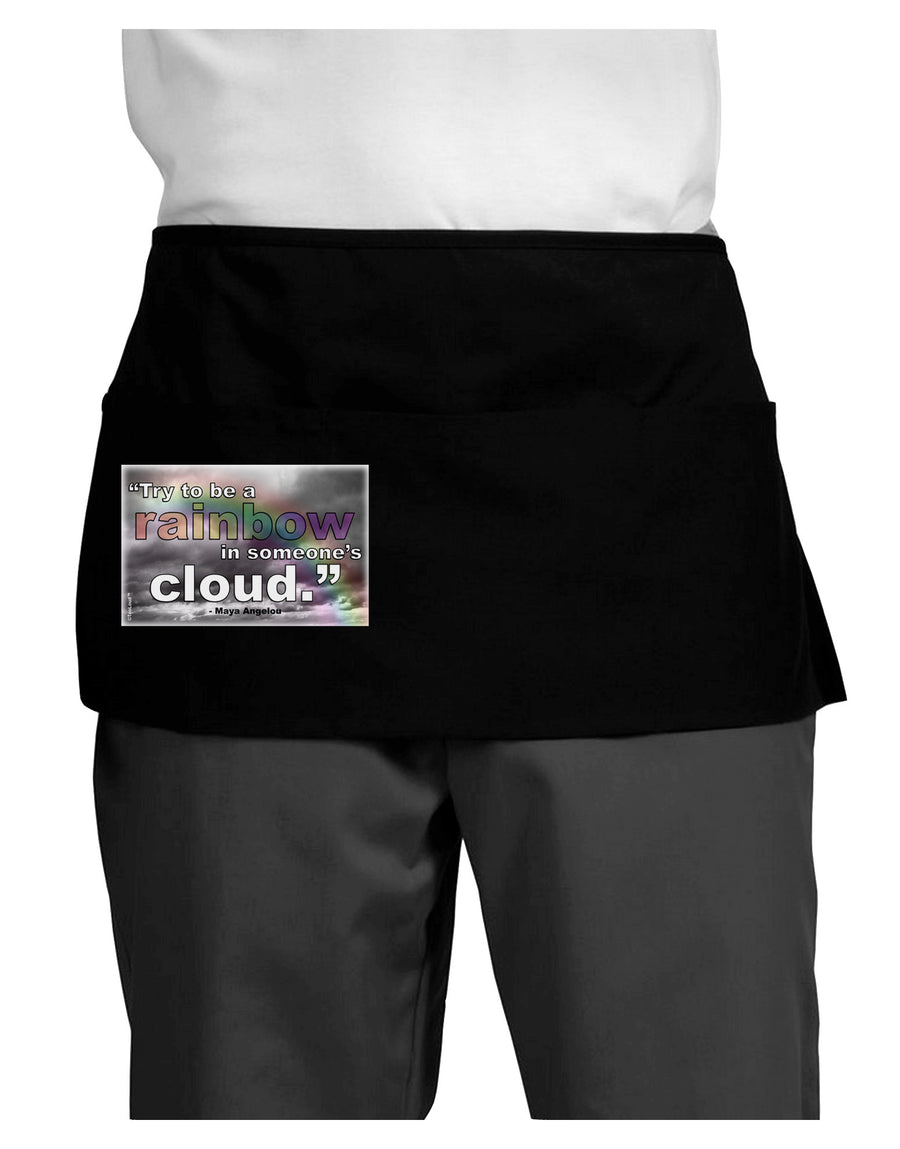 Rainbow in Cloud M Angelou Dark Adult Mini Waist Apron, Server Apron by TooLoud-Mini Waist Apron-TooLoud-Black-One-Size-Davson Sales