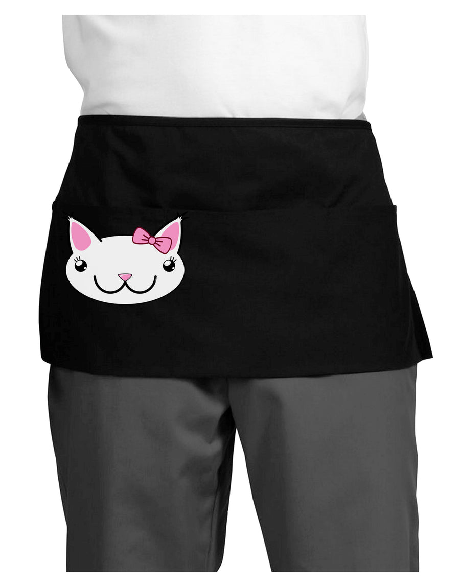 Kyu-T Head - Day Kawaia the Cute Girl Critter Dark Adult Mini Waist Apron, Server Apron-Mini Waist Apron-TooLoud-Black-One-Size-Davson Sales