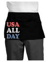 USA All Day - Distressed Patriotic Design Dark Adult Mini Waist Apron, Server Apron by TooLoud-Mini Waist Apron-TooLoud-Black-One-Size-Davson Sales