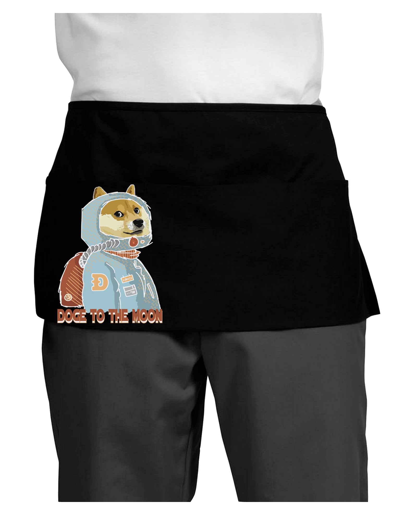 Doge to the Moon Dark Dark Adult Mini Waist Apron-Aprons - Waist-TooLoud-Black-One-Size-Davson Sales