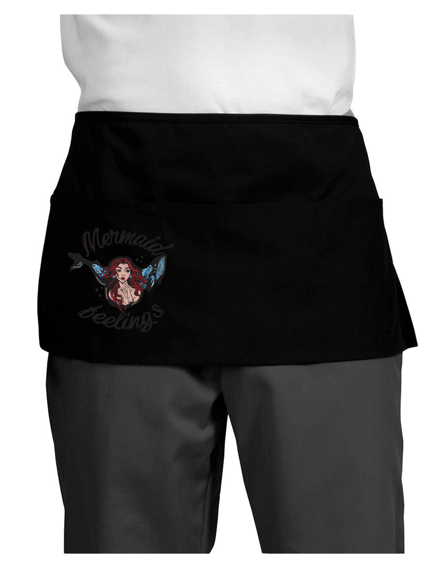 TooLoud Mermaid Feelings Dark Dark Adult Mini Waist Apron-Aprons - Waist-TooLoud-Black-One-Size-Davson Sales