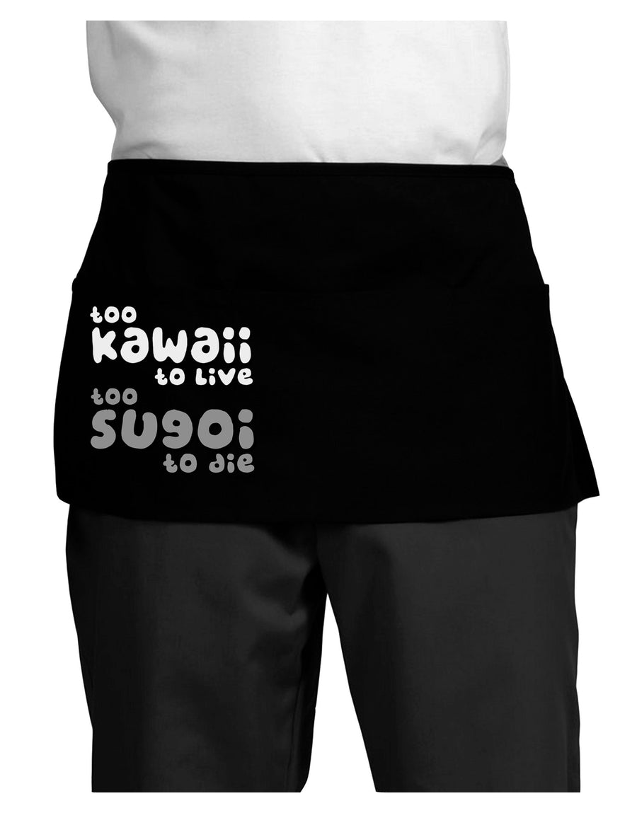 Too Kawaii to Live - B&W Dark Adult Mini Waist Apron, Server Apron by TooLoud-Mini Waist Apron-TooLoud-Black-One-Size-Davson Sales