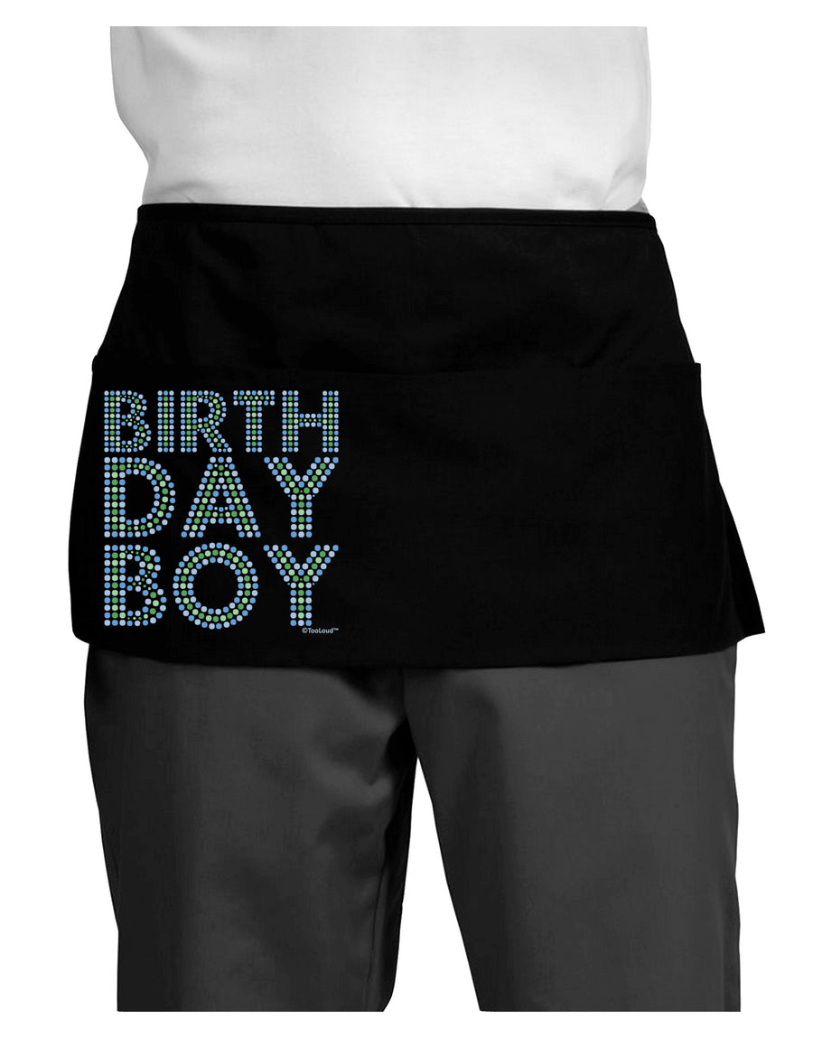 Birthday Boy - Blue and Green Dots Dark Adult Mini Waist Apron, Server Apron by TooLoud-Mini Waist Apron-TooLoud-Black-One-Size-Davson Sales