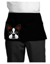 Cute Boston Terrier Dog Face Dark Adult Mini Waist Apron, Server Apron-Mini Waist Apron-TooLoud-Black-One-Size-Davson Sales
