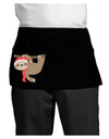 Cute Christmas Sloth with Santa Hat Dark Adult Mini Waist Apron, Server Apron-Mini Waist Apron-TooLoud-Black-One-Size-Davson Sales