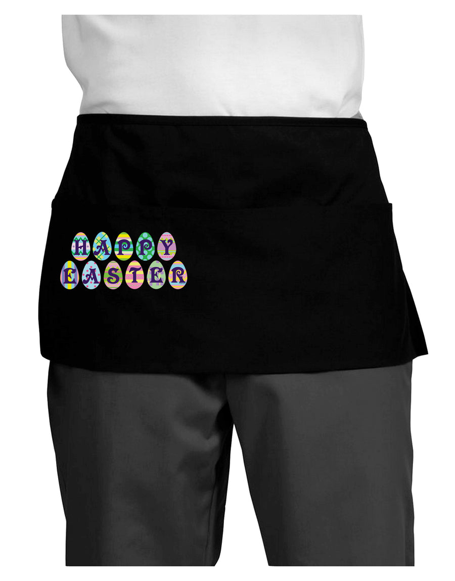 Easter Eggs Happy Easter Dark Adult Mini Waist Apron, Server Apron-Mini Waist Apron-TooLoud-Black-One-Size-Davson Sales