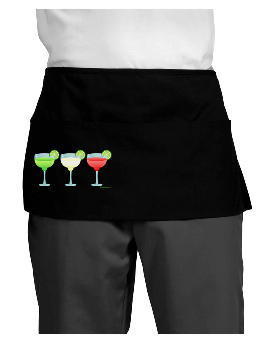 Margaritas - Mexican Flag Colors - Cinco de Mayo Dark Adult Mini Waist Apron, Server Apron by TooLoud-Mini Waist Apron-TooLoud-Black-One-Size-Davson Sales