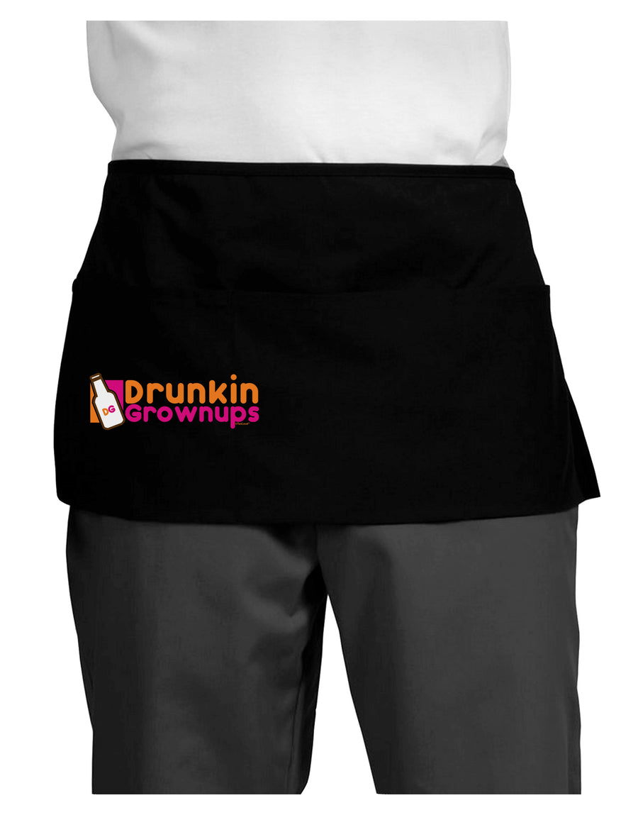 Drunken Grown ups Funny Drinking Dark Adult Mini Waist Apron, Server Apron by TooLoud-Mini Waist Apron-TooLoud-Black-One-Size-Davson Sales