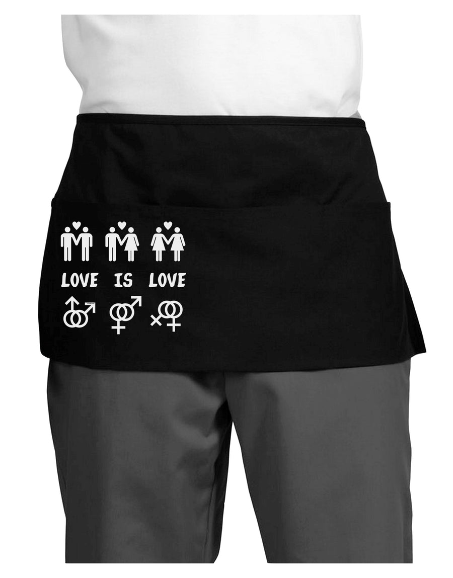 Love Is Love LGBT Marriage Equality Dark Adult Mini Waist Apron, Server Apron-Mini Waist Apron-TooLoud-Black-One-Size-Davson Sales