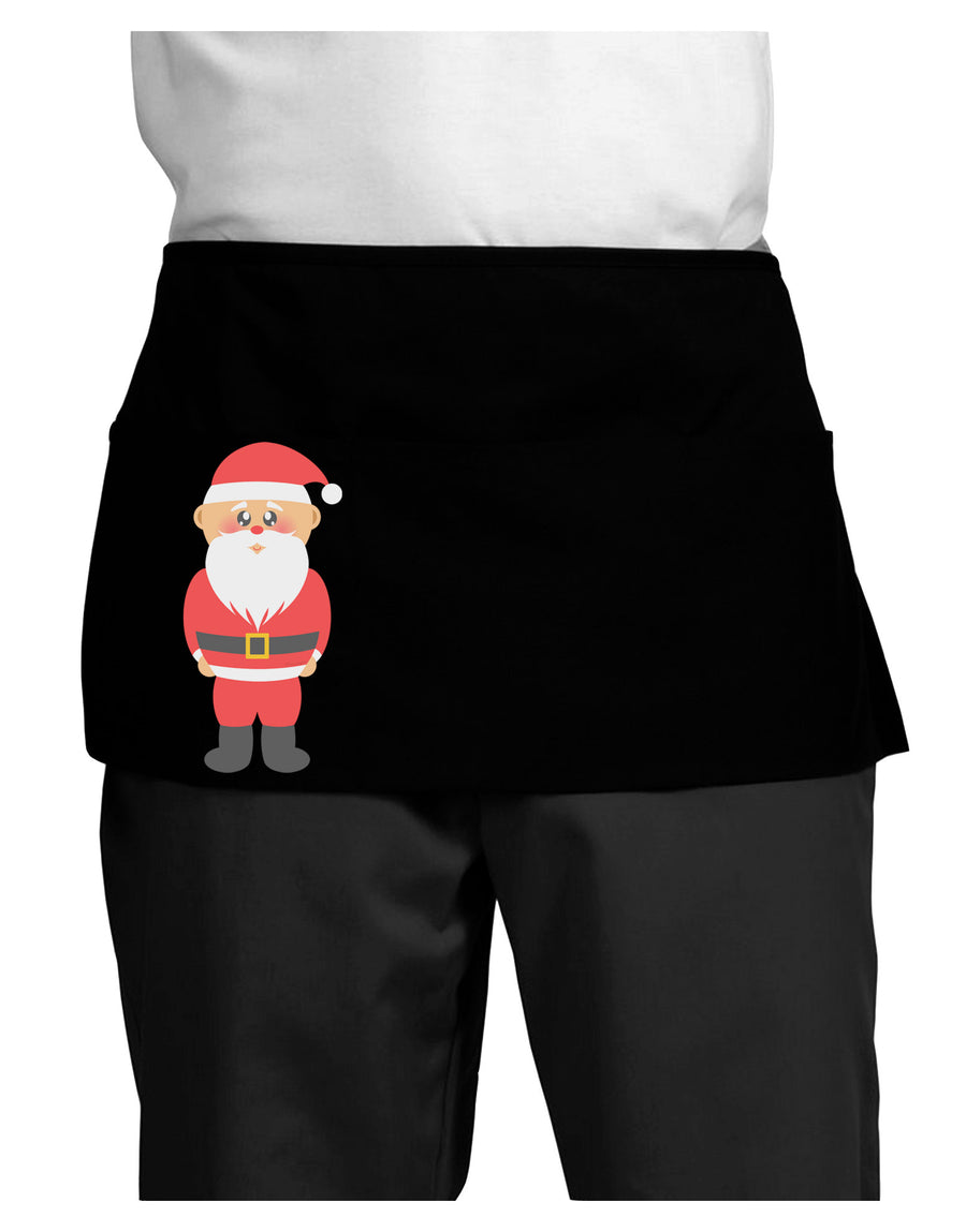 Cute Santa Claus Christmas Dark Adult Mini Waist Apron, Server Apron-Mini Waist Apron-TooLoud-Black-One-Size-Davson Sales