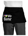 I Heart My Sister - Autism Awareness Dark Adult Mini Waist Apron, Server Apron by TooLoud-Mini Waist Apron-TooLoud-Black-One-Size-Davson Sales