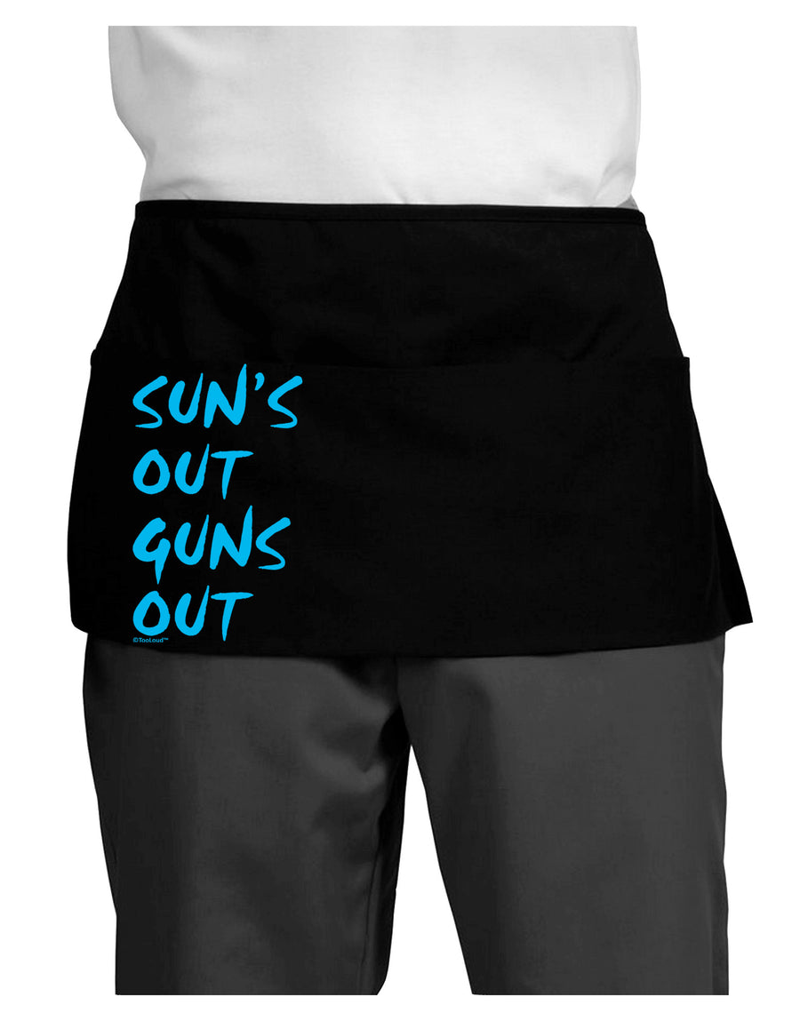 Suns Out Guns Out - Blue Dark Adult Mini Waist Apron, Server Apron-Mini Waist Apron-TooLoud-Black-One-Size-Davson Sales