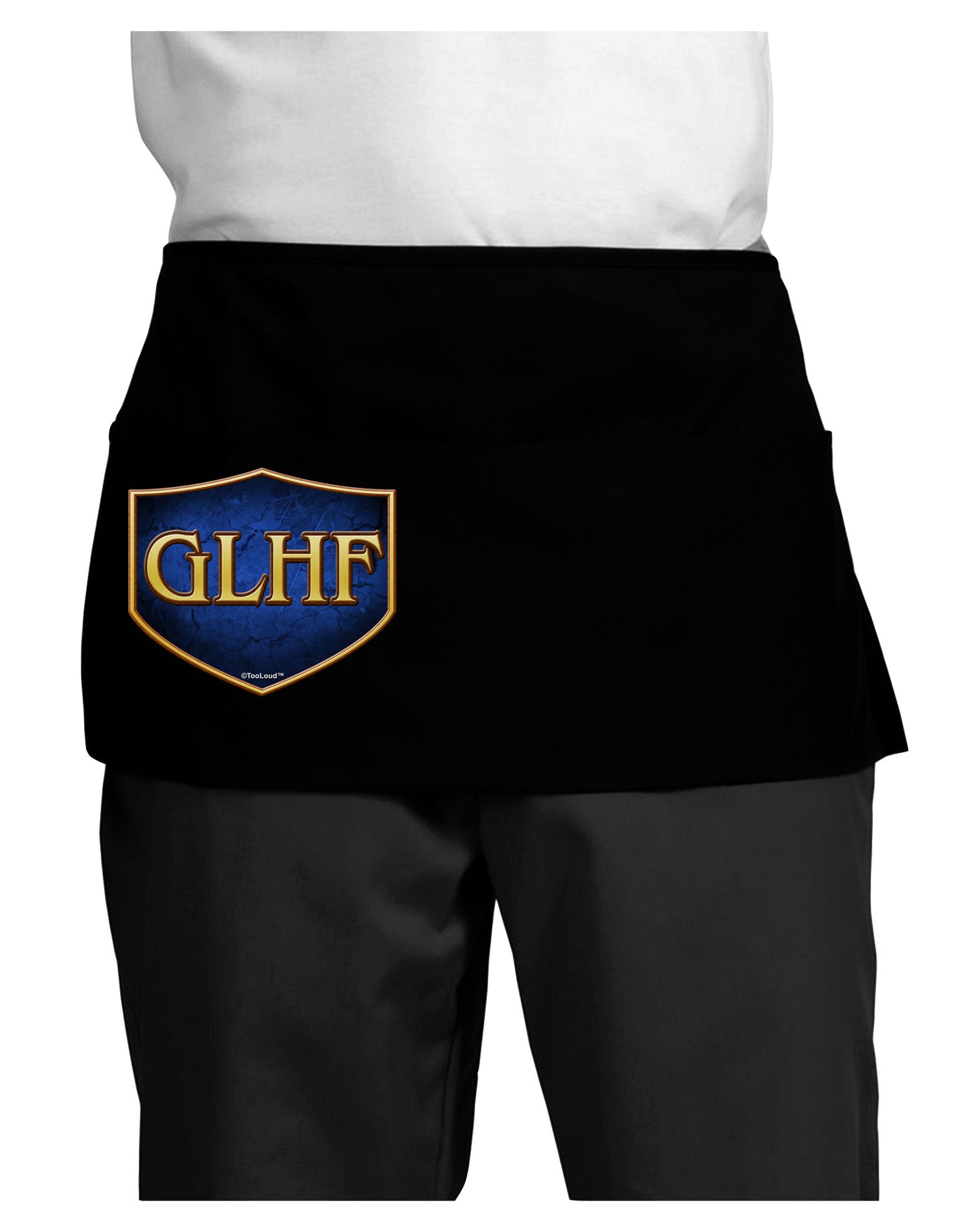 GLHF - Good Luck Have Fun Dark Adult Mini Waist Apron, Server Apron by TooLoud-Mini Waist Apron-TooLoud-Black-One-Size-Davson Sales