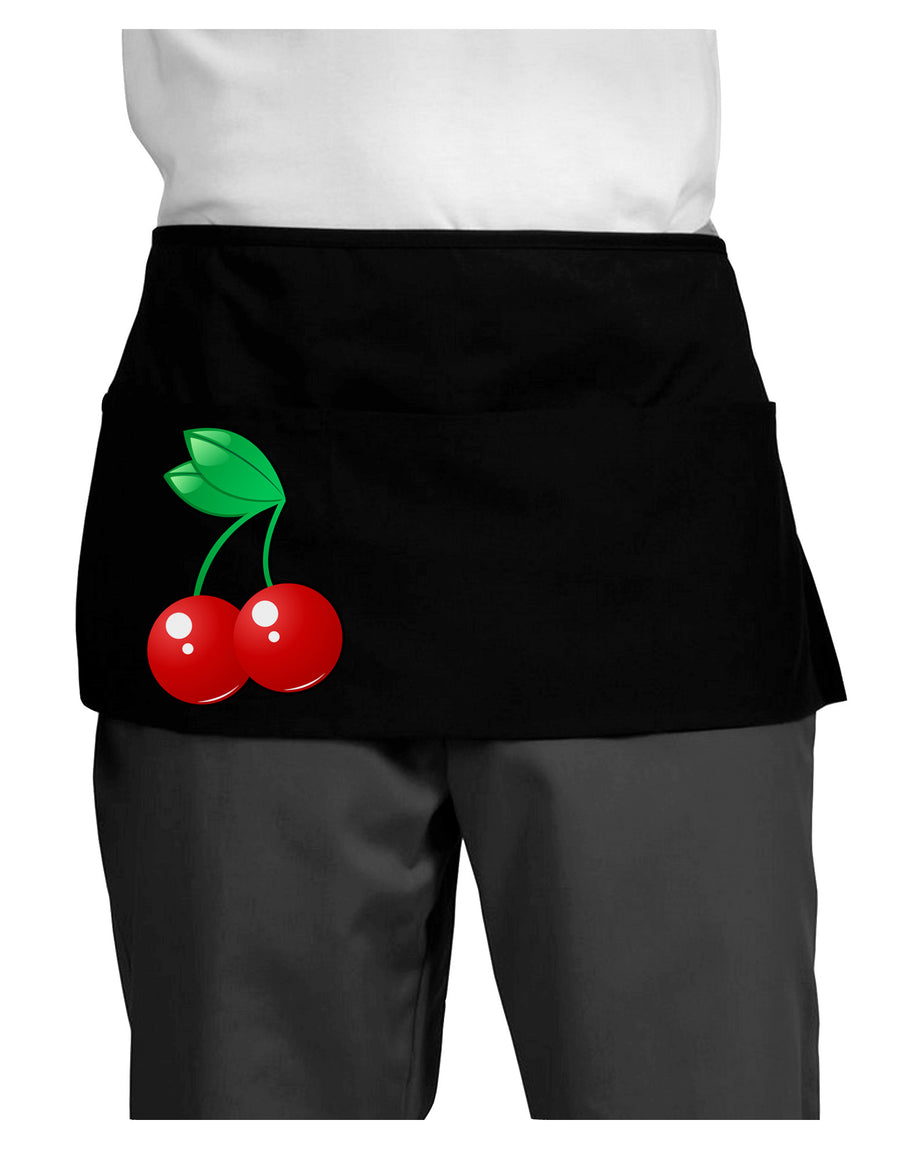 Cherries Dark Adult Mini Waist Apron, Server Apron-Mini Waist Apron-TooLoud-Black-One-Size-Davson Sales