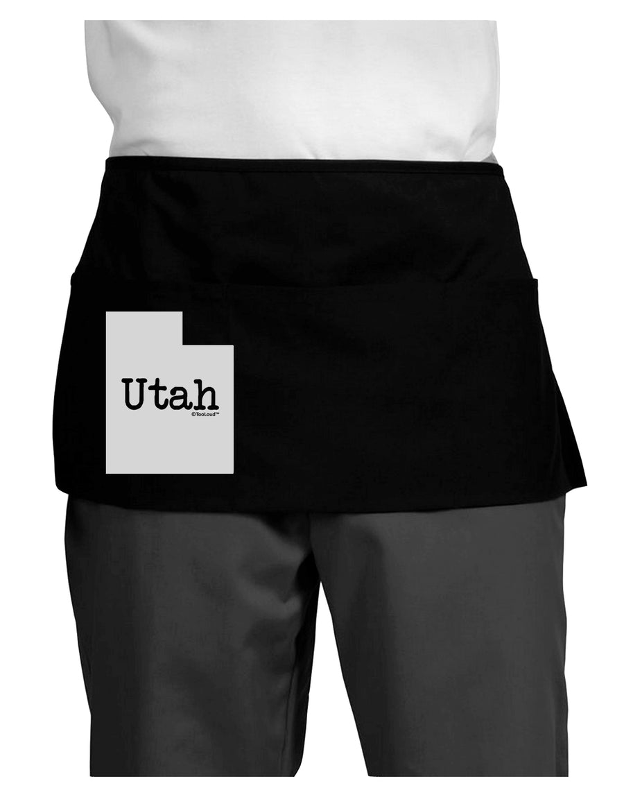 Utah - United States Shape Dark Adult Mini Waist Apron, Server Apron by TooLoud-Mini Waist Apron-TooLoud-Black-One-Size-Davson Sales