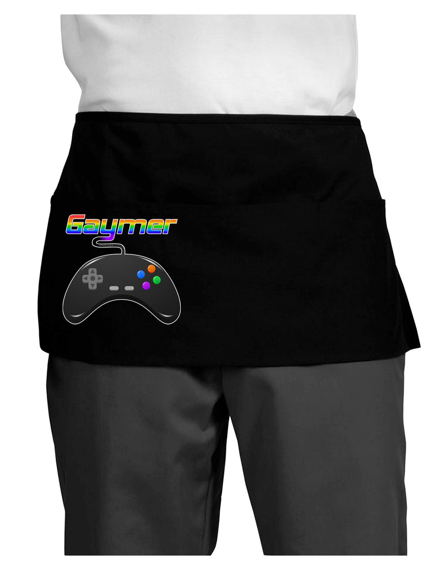 Gaymer Color Dark Adult Mini Waist Apron, Server Apron-Mini Waist Apron-TooLoud-Black-One-Size-Davson Sales