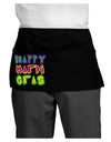 Happy Mardi Gras Text 2 Dark Adult Mini Waist Apron, Server Apron-Mini Waist Apron-TooLoud-Black-One-Size-Davson Sales