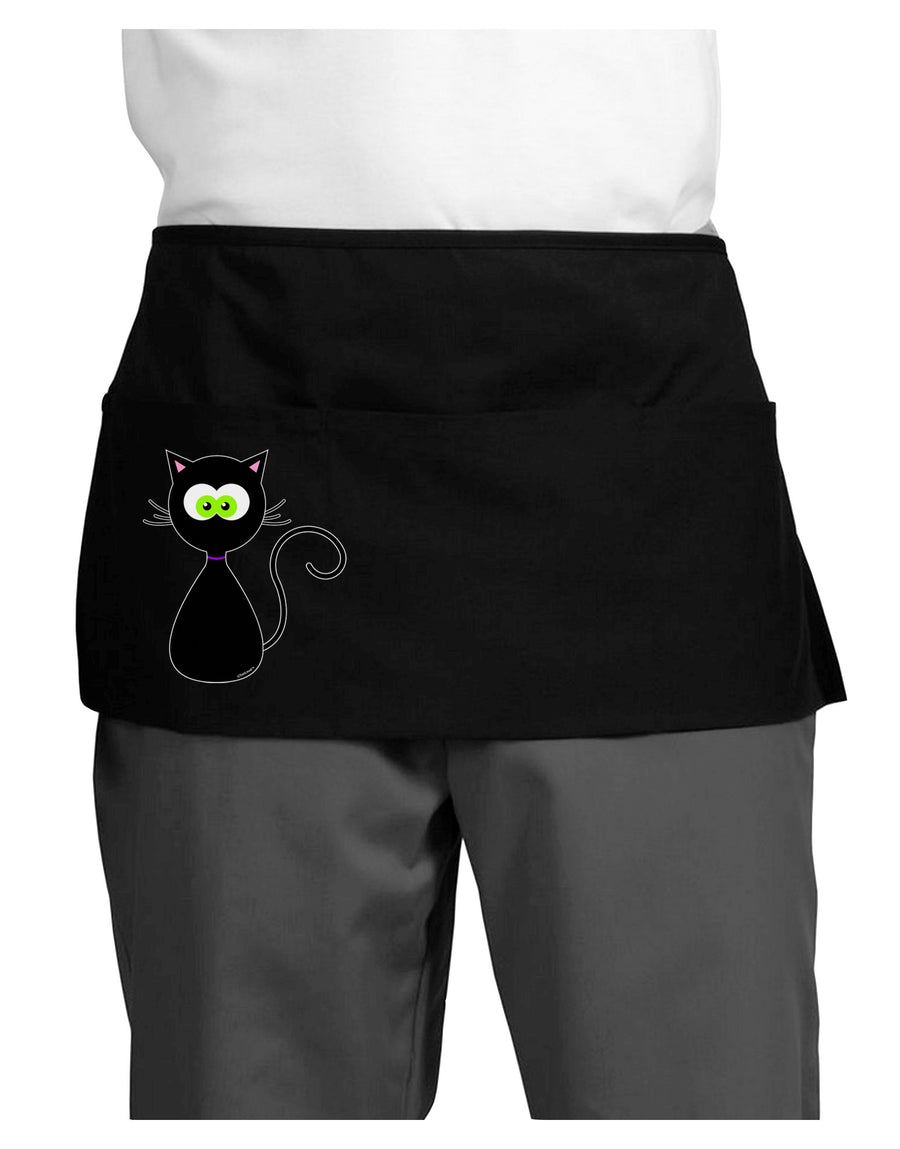 Black Cat Halloween Dark Adult Mini Waist Apron, Server Apron-Mini Waist Apron-TooLoud-Black-One-Size-Davson Sales