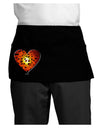 Water Droplet Heart Orange Dark Adult Mini Waist Apron, Server Apron by TooLoud-Mini Waist Apron-TooLoud-Black-One-Size-Davson Sales