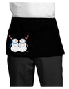 Cute Snowman Couple Dark Adult Mini Waist Apron, Server Apron by TooLoud-Mini Waist Apron-TooLoud-Black-One-Size-Davson Sales