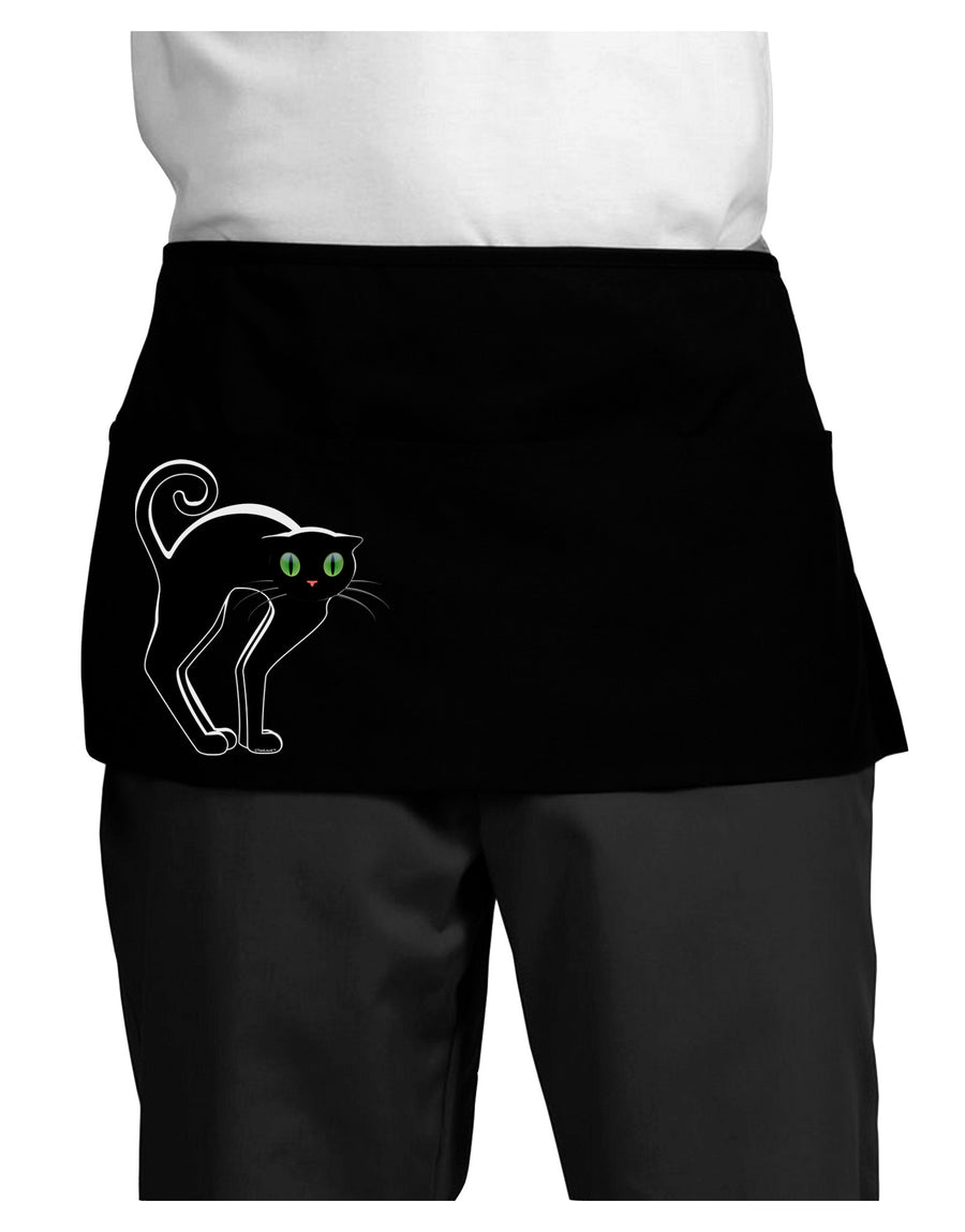 Cute Arched Black Cat Halloween Dark Adult Mini Waist Apron, Server Apron-Mini Waist Apron-TooLoud-Black-One-Size-Davson Sales