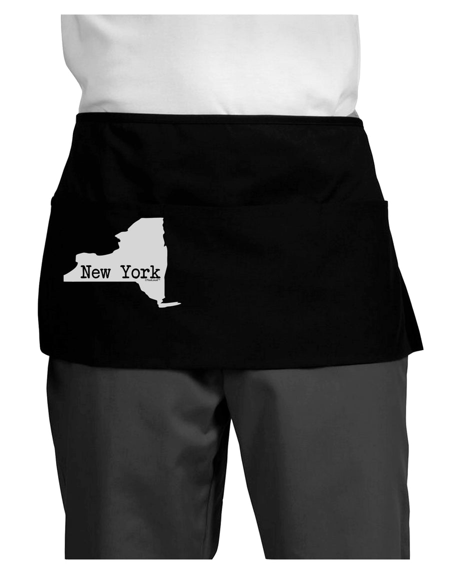 New York - United States Shape Dark Adult Mini Waist Apron, Server Apron by TooLoud-Mini Waist Apron-TooLoud-Black-One-Size-Davson Sales