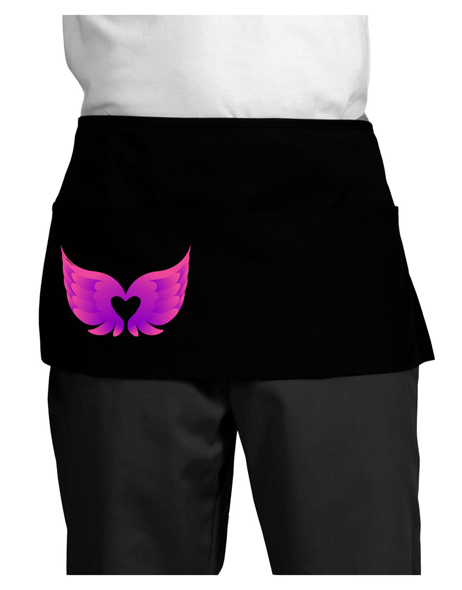 Cute Angel Wings Pair Heart Dark Adult Mini Waist Apron, Server Apron-Mini Waist Apron-TooLoud-Black-One-Size-Davson Sales