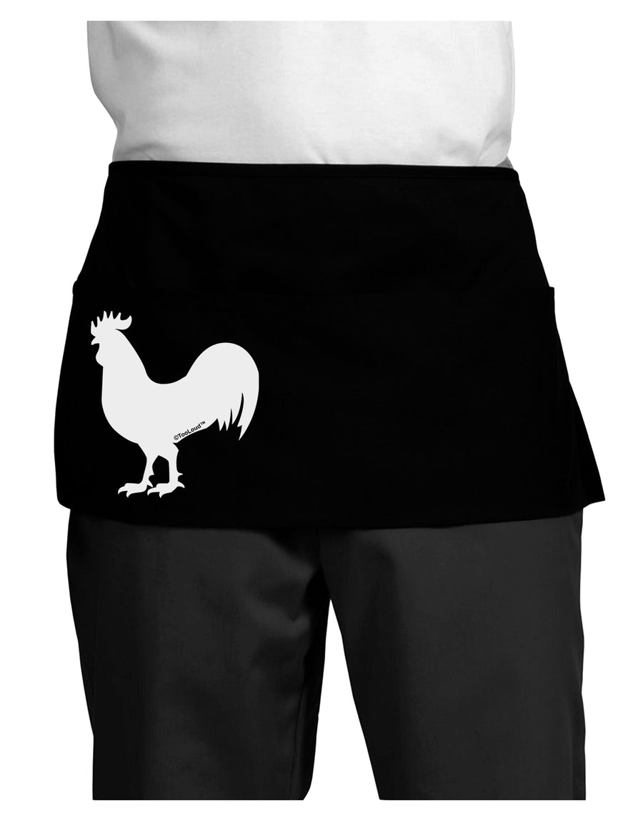 Rooster Silhouette Design Dark Adult Mini Waist Apron, Server Apron-Mini Waist Apron-TooLoud-Black-One-Size-Davson Sales