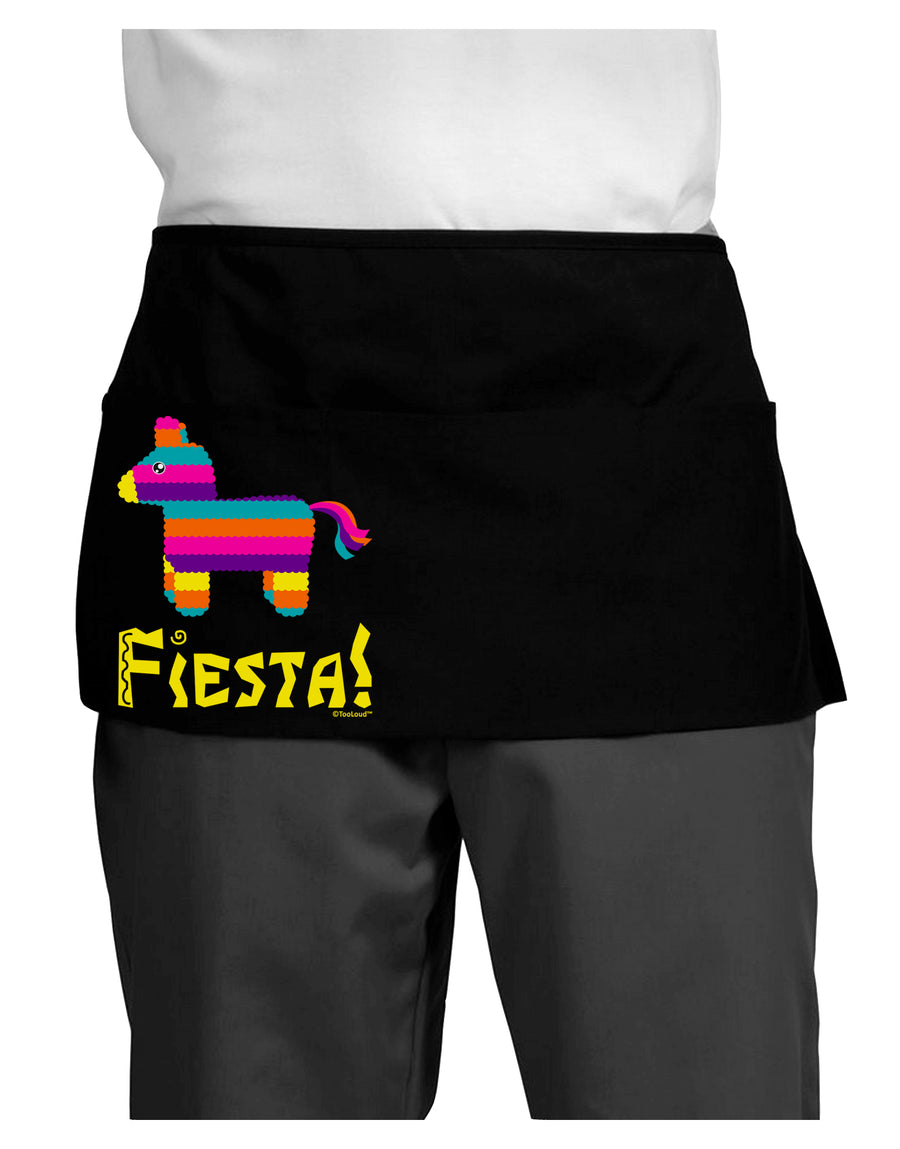 Colorful Pinata Design - Fiesta Dark Adult Mini Waist Apron, Server Apron by TooLoud-Mini Waist Apron-TooLoud-Black-One-Size-Davson Sales