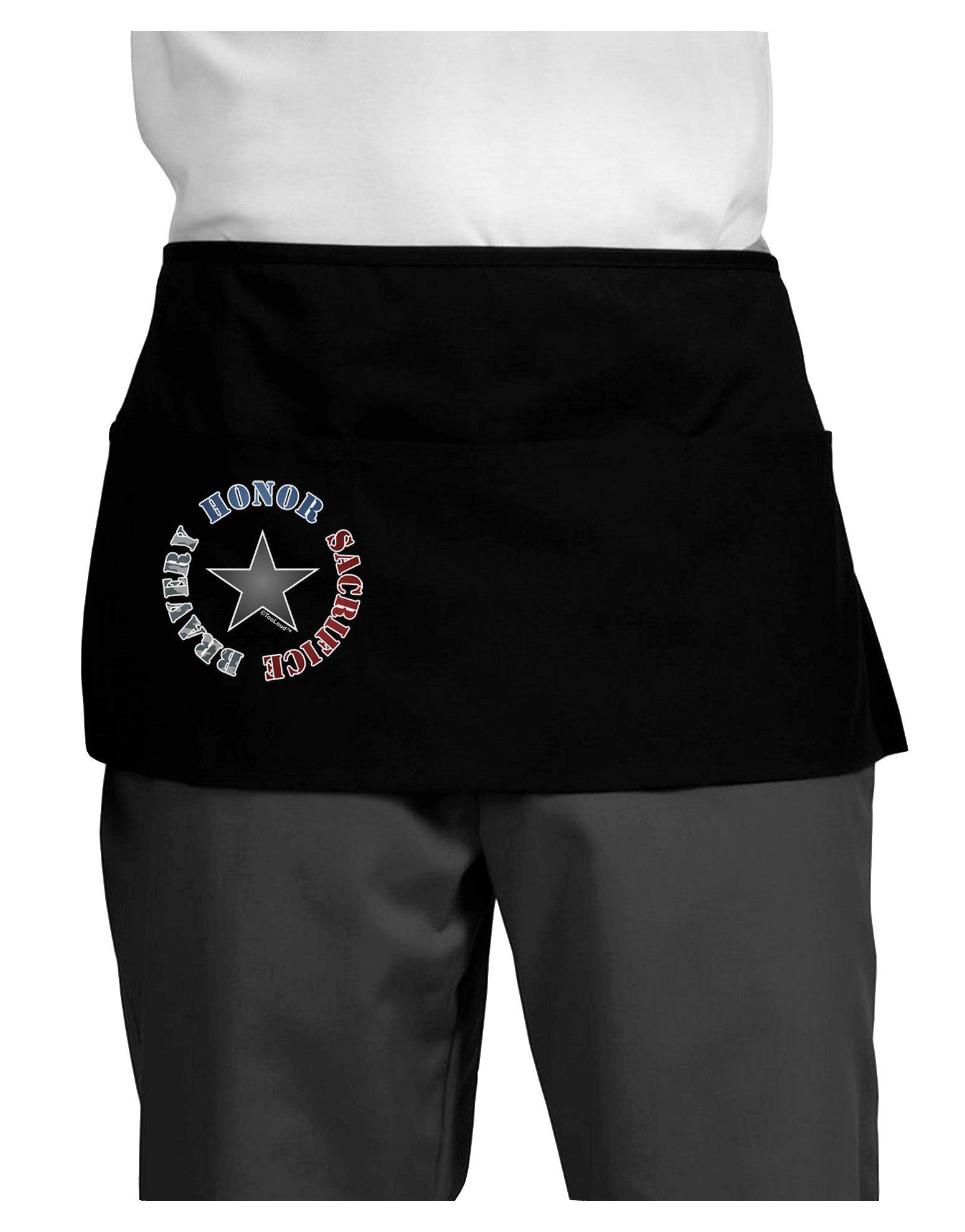 Honor Sacrifice Bravery Dark Adult Mini Waist Apron, Server Apron by TooLoud-Mini Waist Apron-TooLoud-Black-One-Size-Davson Sales