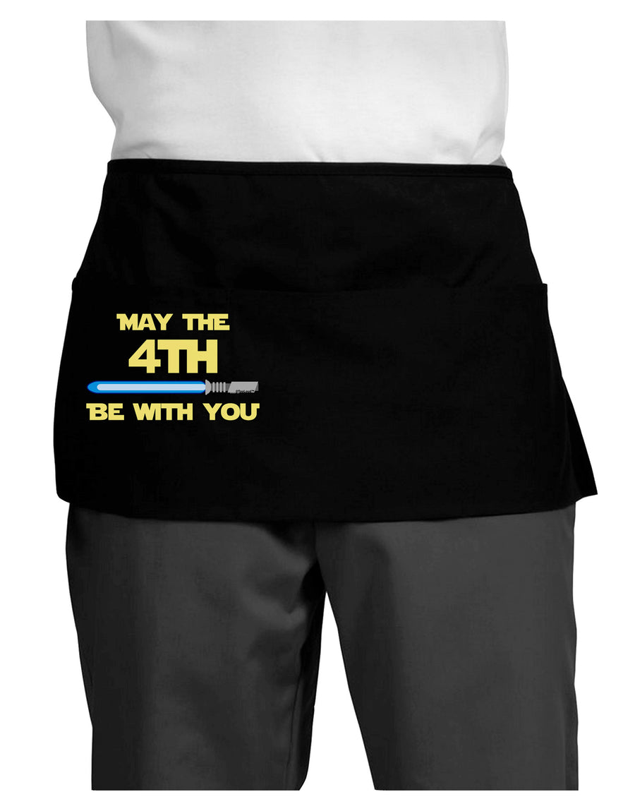 4th Be With You Beam Sword 2 Dark Adult Mini Waist Apron, Server Apron-Mini Waist Apron-TooLoud-Black-One-Size-Davson Sales