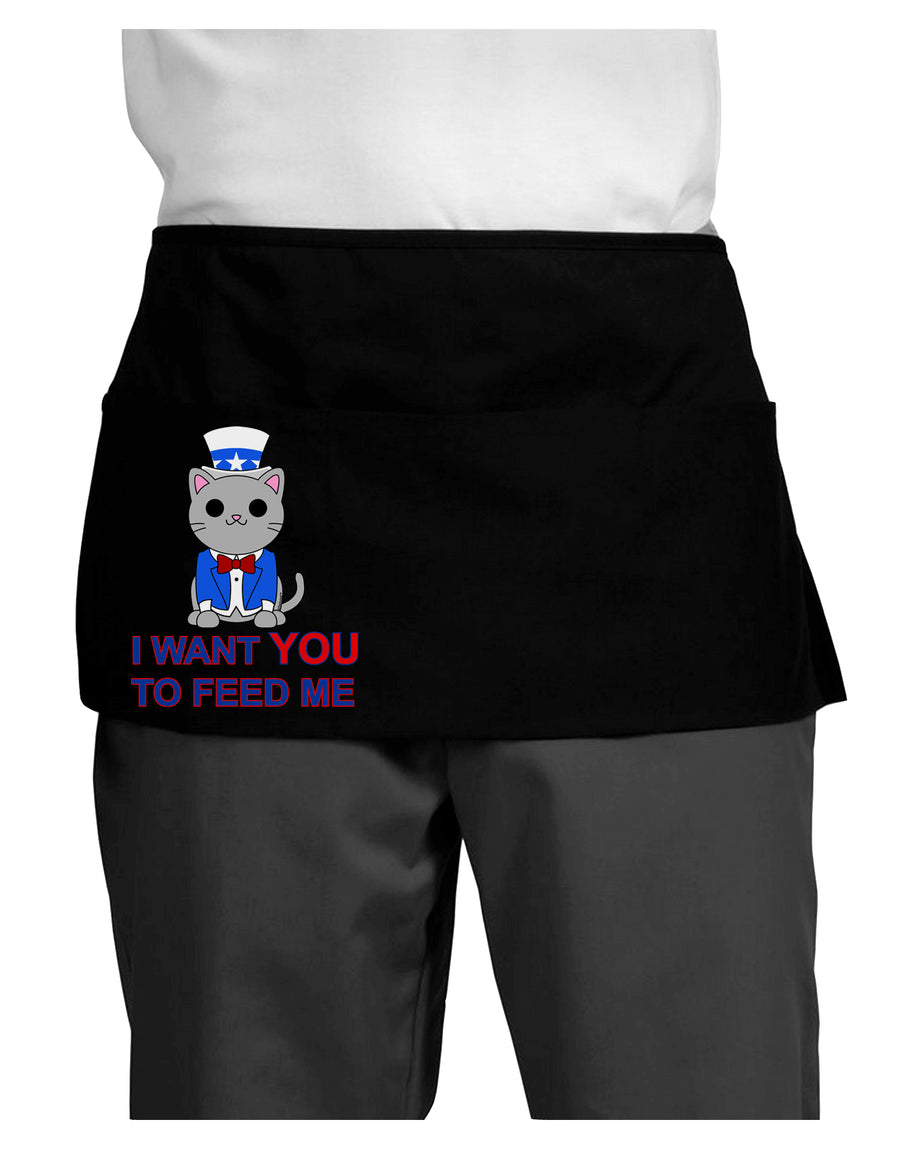 Patriotic Cat I Want You Dark Adult Mini Waist Apron, Server Apron by TooLoud-Mini Waist Apron-TooLoud-Black-One-Size-Davson Sales