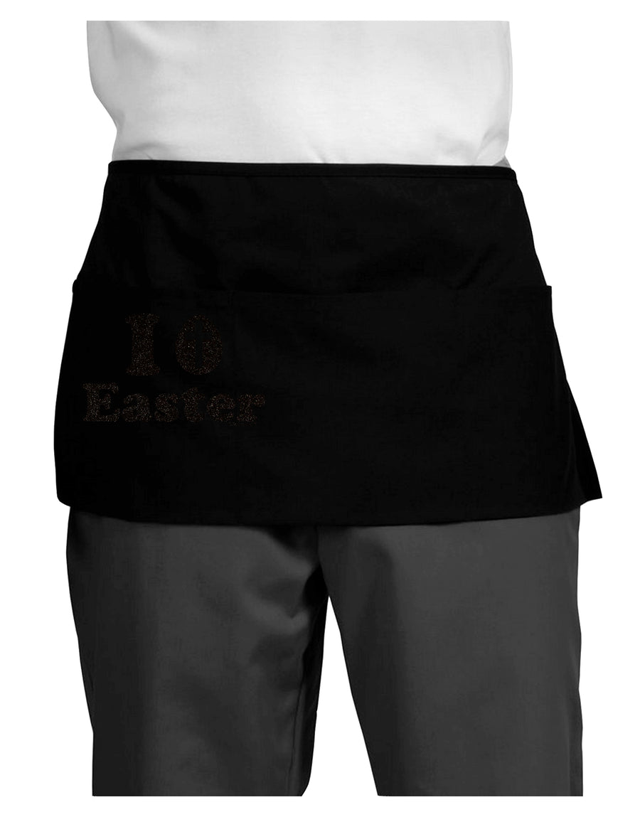 I Egg Cross Easter -Black Glitter Dark Adult Mini Waist Apron, Server Apron by TooLoud