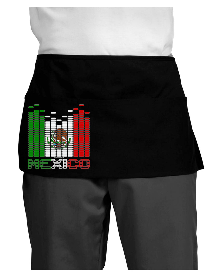 Mexican Flag Levels - Cinco De Mayo Text Dark Adult Mini Waist Apron, Server Apron-Mini Waist Apron-TooLoud-Black-One-Size-Davson Sales