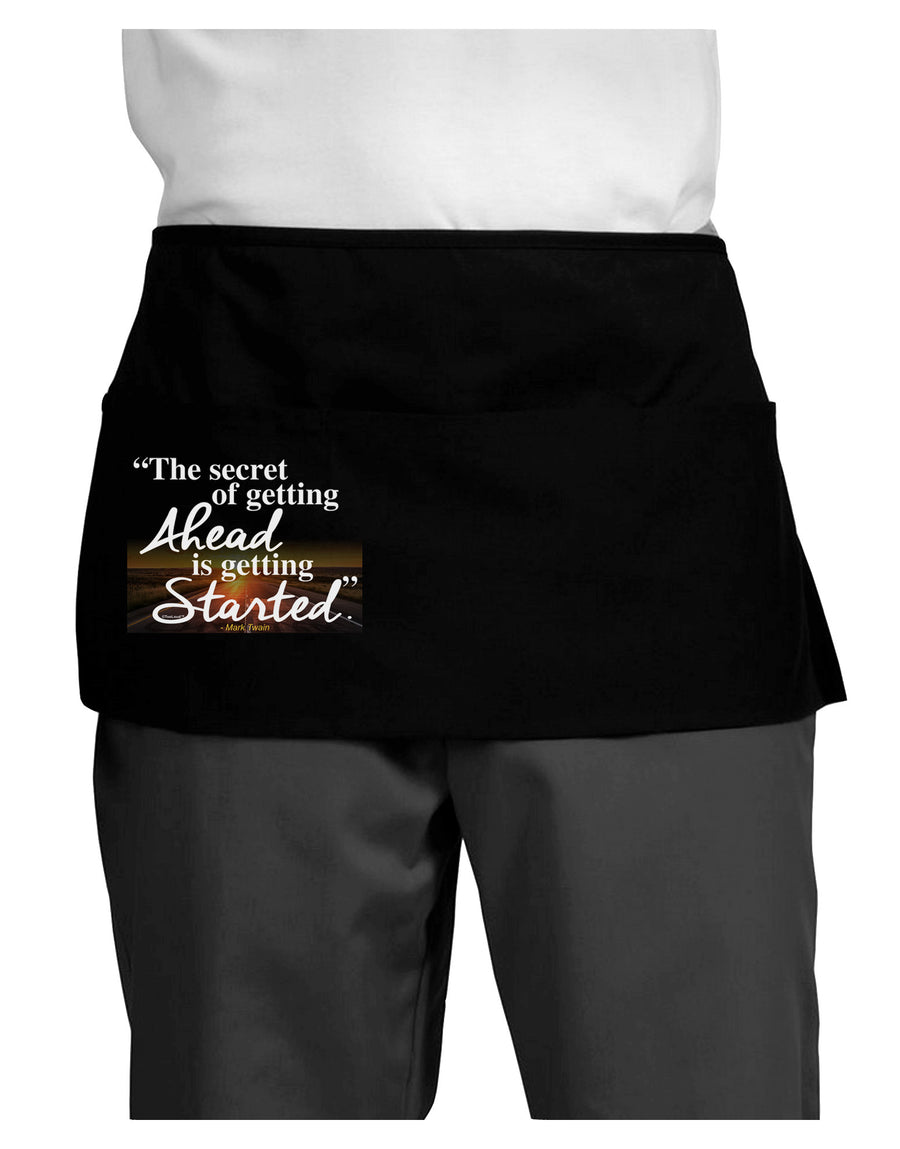 Getting Ahead Mark Twain Dark Adult Mini Waist Apron, Server Apron-Mini Waist Apron-TooLoud-Black-One-Size-Davson Sales