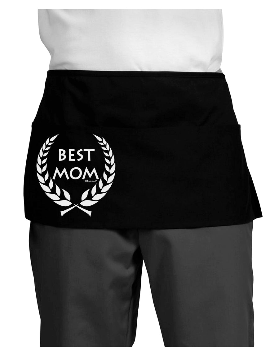 Best Mom - Wreath Design Dark Adult Mini Waist Apron, Server Apron by TooLoud-Mini Waist Apron-TooLoud-Black-One-Size-Davson Sales